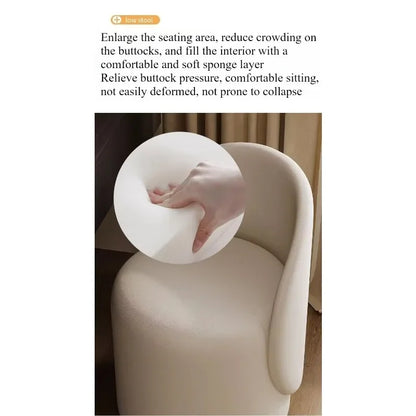 Light luxury Nordic makeup chair bedroom dresser fairy stool high backrest Internet celebrity simple home manicure round stool