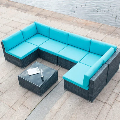 Wholesale Outdoor High Quality Sofa Rattan Sofa Garden Dining Sofa Outdoor Patio Furniture