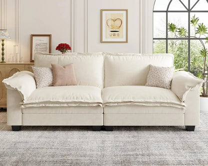 Modular Cloud Couch Sectional Sofa 89",  Modern Deep 2-Seat Loveseat Sofas, Oversized with Movable Ottoman, High Back