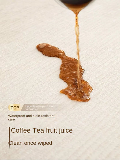 VIKAMA Cream Wind Carpet Living Room New Waterproof Light Luxury Senior Erasable Washable Simple Sofa Mats Home Decor