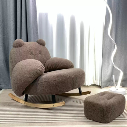 Big white Internet celebrity rocking chair lazy sofa single rocking cream living room lazy chair simple balcony bedroom