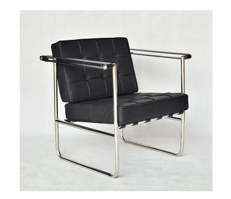 HE 113 Lounge Hans Singe Sofa Chair Leisure Chair Stainless Steel Leather PU for Living Room