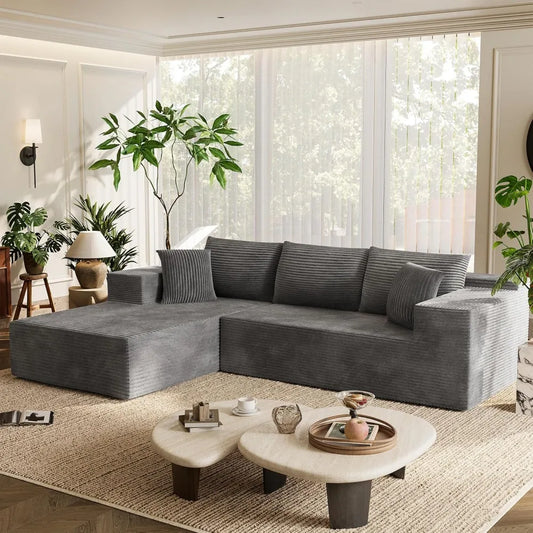 108" Modular Sectional Sofa, Boneless Couch with L-Shape Chaise, Cloud Couch with Deep Seat Upholstered, No Assembly