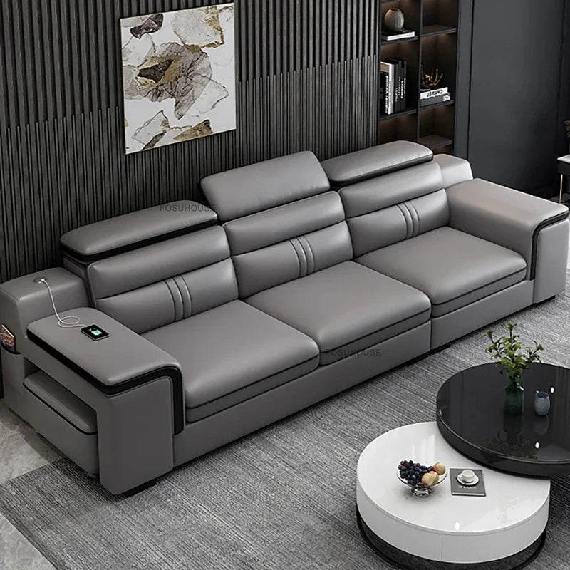 Luxury Leather Living Room Sofas Italian Home Sofa Bed Recliner Modern Designer Ergonomic Back Sofa Living Room Furniture