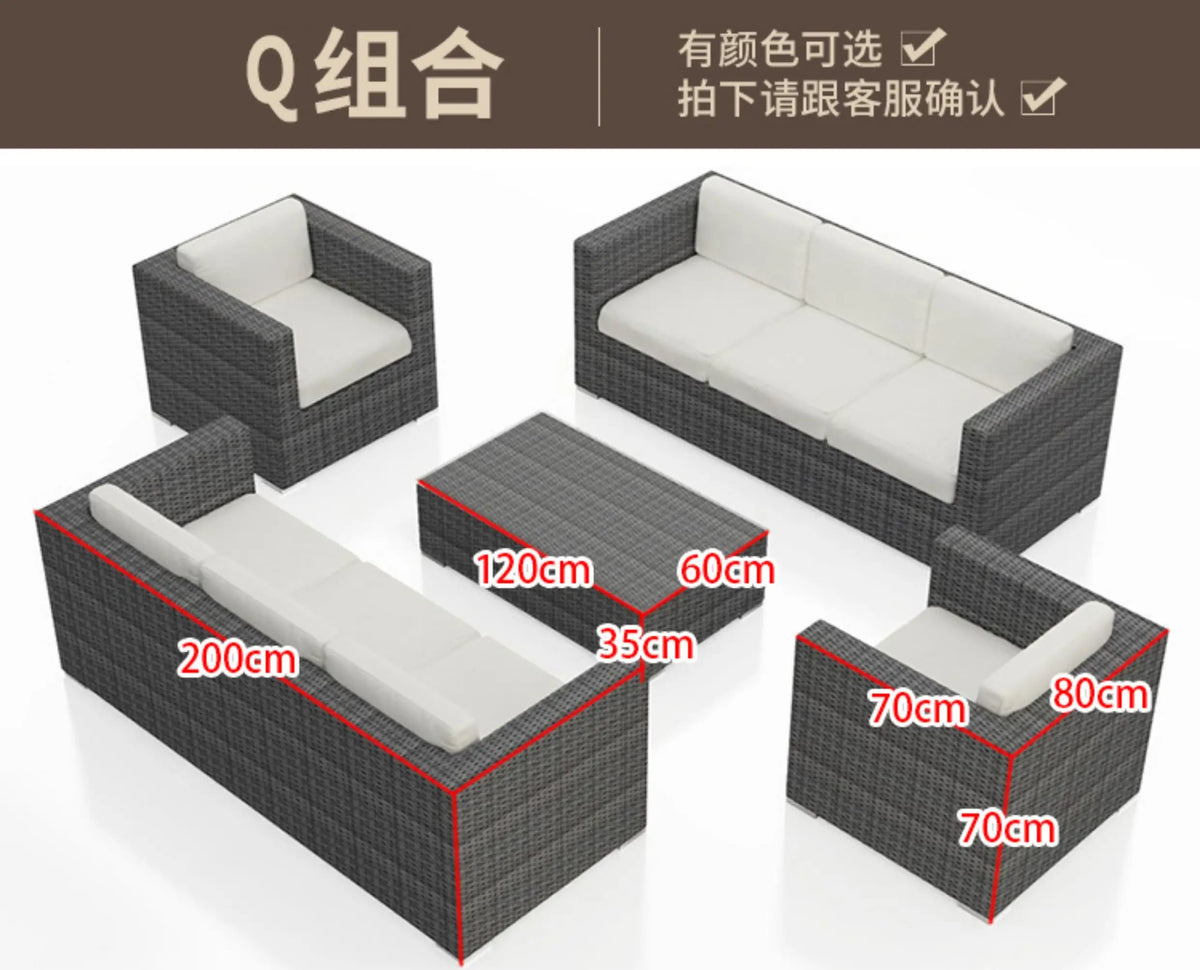 Outdoor Rattan Garden Furniture Sets Sofa Modern Luxury Metal Garden Furniture Sets Storage Table Conjunto Trendy Furniture