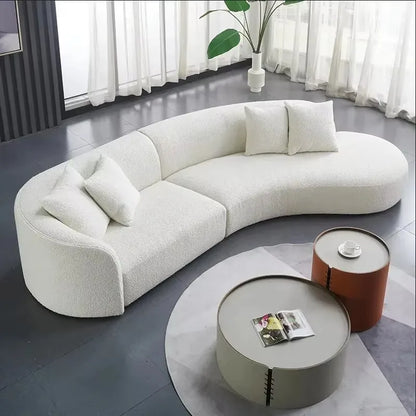Modern Design Sectional Sofa Set Living Room Hotel Furniture with Curved Modular Velvet Fabric Couch