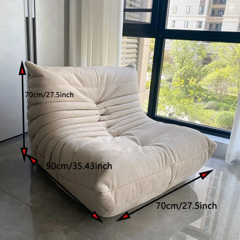 Single Seated Foam Sofa Armless Floor Sofa Lazy Couch Living Room Bedroom Balcony Leisure Chair Reading Chair Fireside Chair