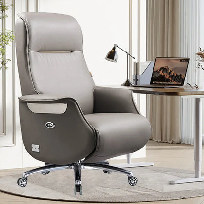 Customized leather reclining home office executive chair comfortable sedentary and not tired electric boss chair