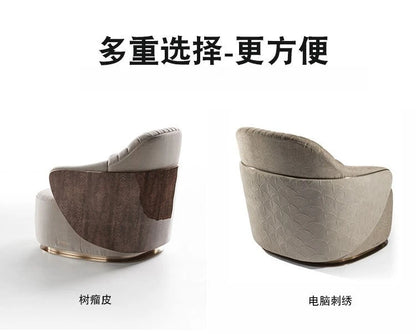 Italian light luxury design single sofa chair modern villa living room home fabric leisure chair9338