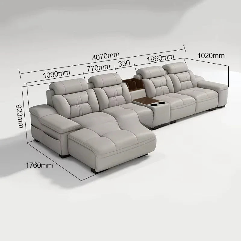 A Simple Modern Living Room Business Led Creative Combination Furniture Leather Sofa