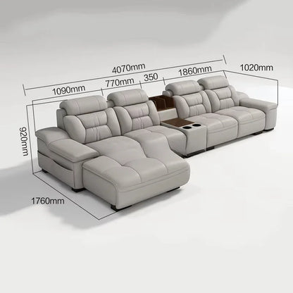 A Simple Modern Living Room Business Led Creative Combination Furniture Leather Sofa