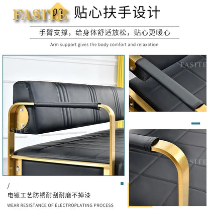 Same light luxury lounge chair, hair salon, nail salon, light luxury stainless steel sofa , lounge area