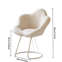 Durable Carbon Steel Upholstered Stool INS Style Leisure Petal Chair Romantic Cream Makeup Stool Rotating Nail Art Beauty Chair