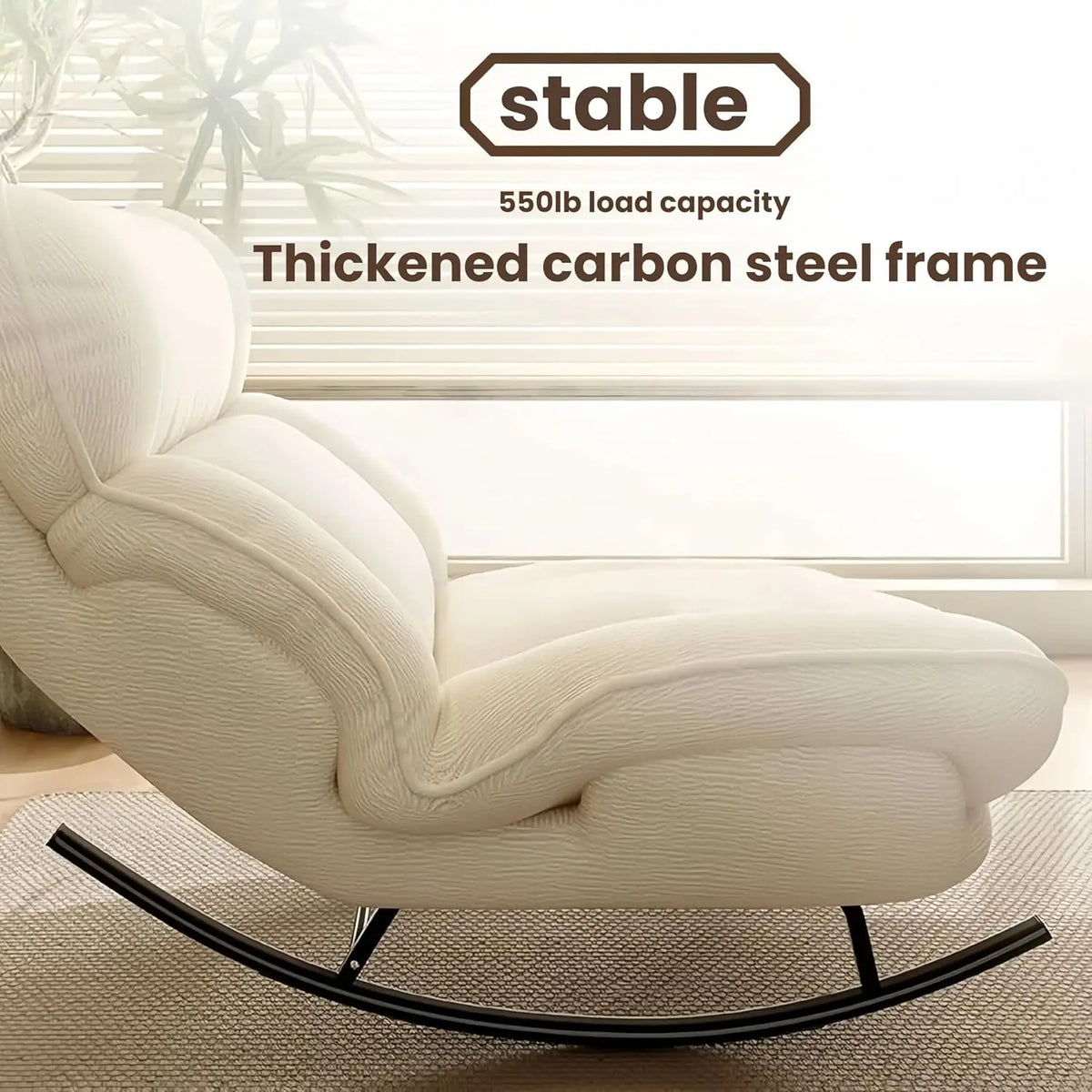 Sofa Rocking Chair Metal Frame with Adjustable Backrest Comfortable Decorative Chair Modern Ergonomic Sofa for, Customized