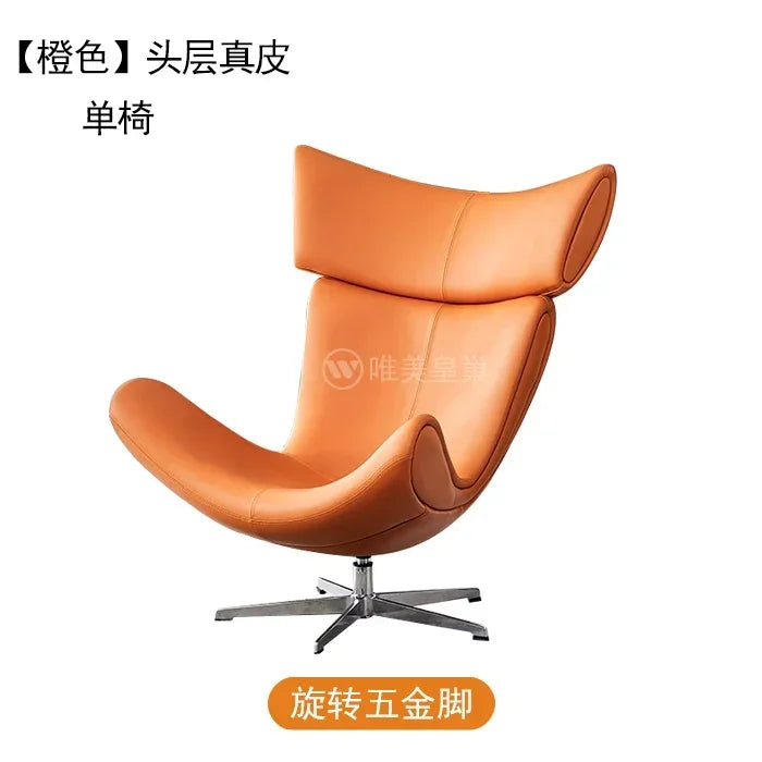 Comfortable Ergonomic Living Room Chairs Modern Leather Nordic Sofa Chairs Designer Recliner Portable Fauteuil Salon Furniture
