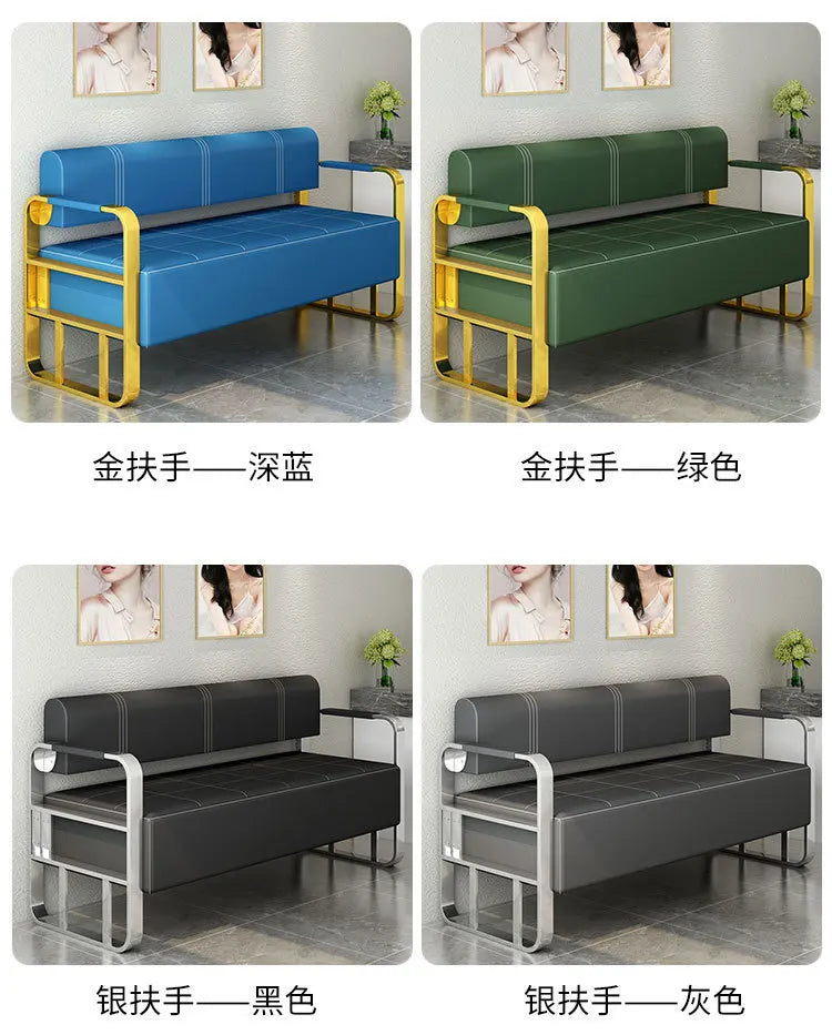 Same light luxury lounge chair, hair salon, nail salon, light luxury stainless steel sofa , lounge area