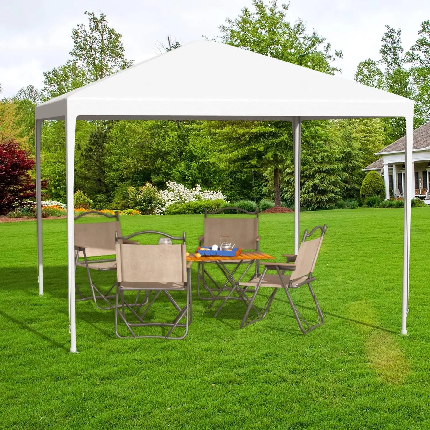 10x10 Gazebo Waterproof Outdoor Canopy Patio Tent for Wedding BBQ Party, Durable and Easy Setup
