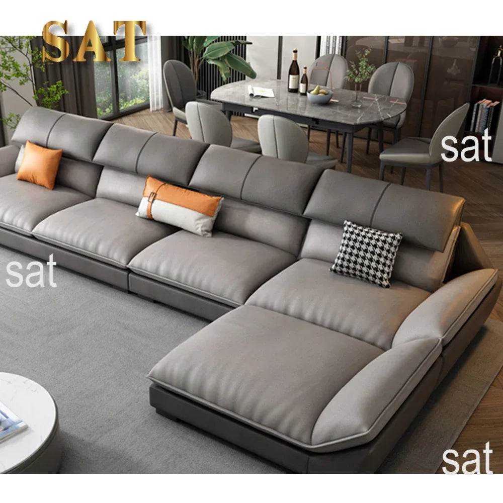z Modern Home Decoration Microfiber Fabric Furniture Modern Luxury L-Shaped Sofa Living Room Combination Sofa