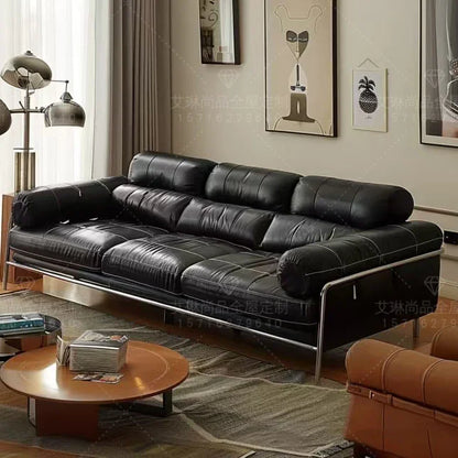 Modern European Brown Sofa Italian Designer Armrest Nordic Living Room Couch