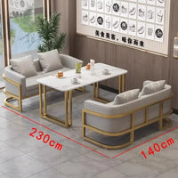 Linlamim Fabric Sofa Set Furniture Living Room Sofa Set with Desk and Stools / Big U Shape Cloth Couch Sofas for Home Furniture