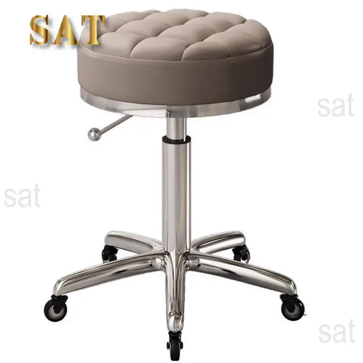 Household beauty stool, metal industrial hair chair with rotating lift pulley, suitable for salons and barber shops