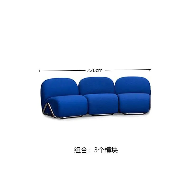Customized single sofa antique living room stainless steel fabric arc