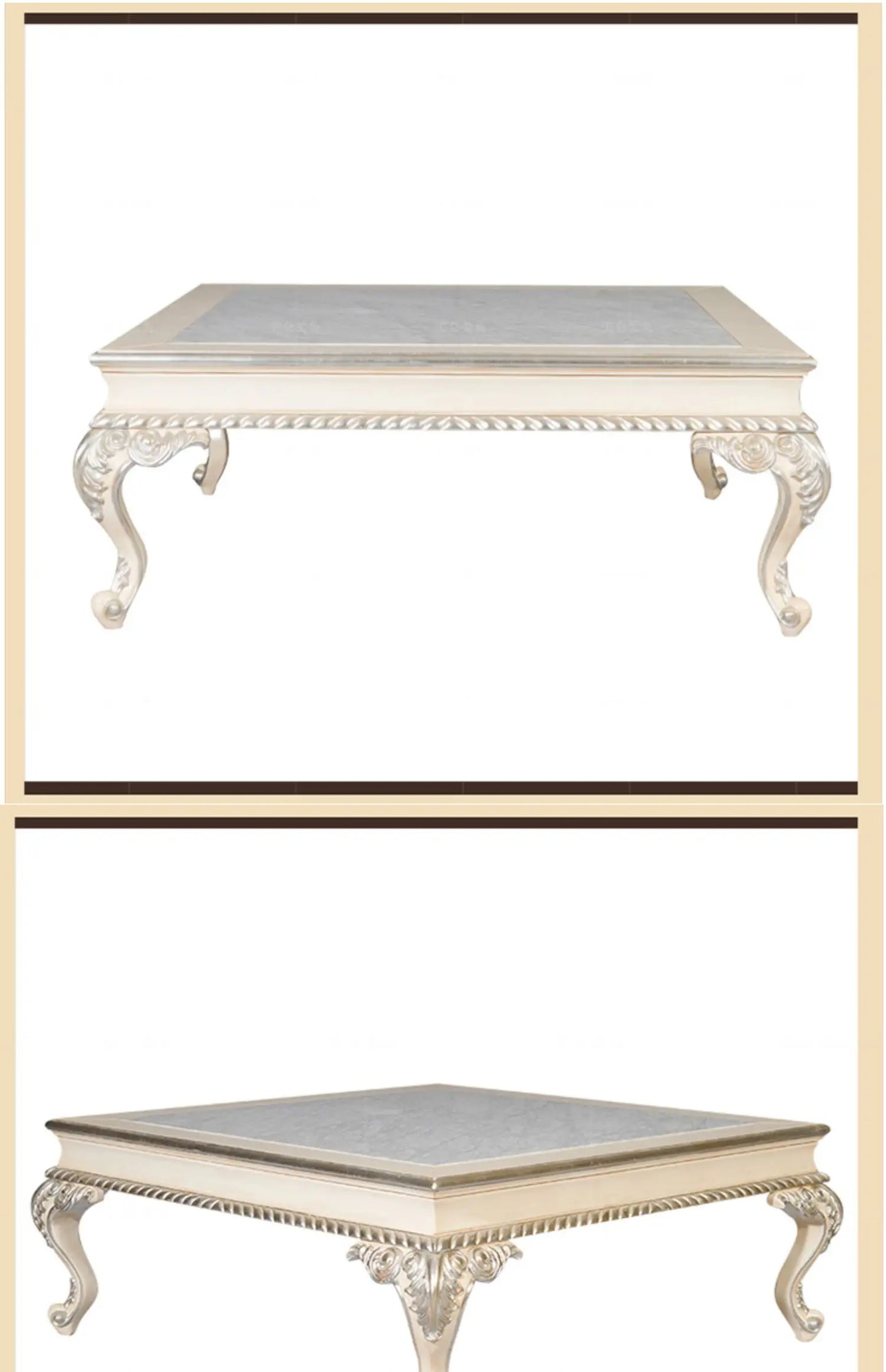 Neoclassical solid wood furniture coffee table marble table furniture set combination