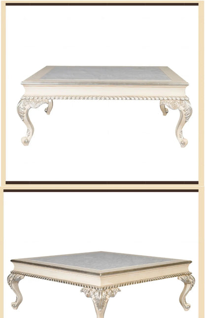 Neoclassical solid wood furniture coffee table marble table furniture set combination