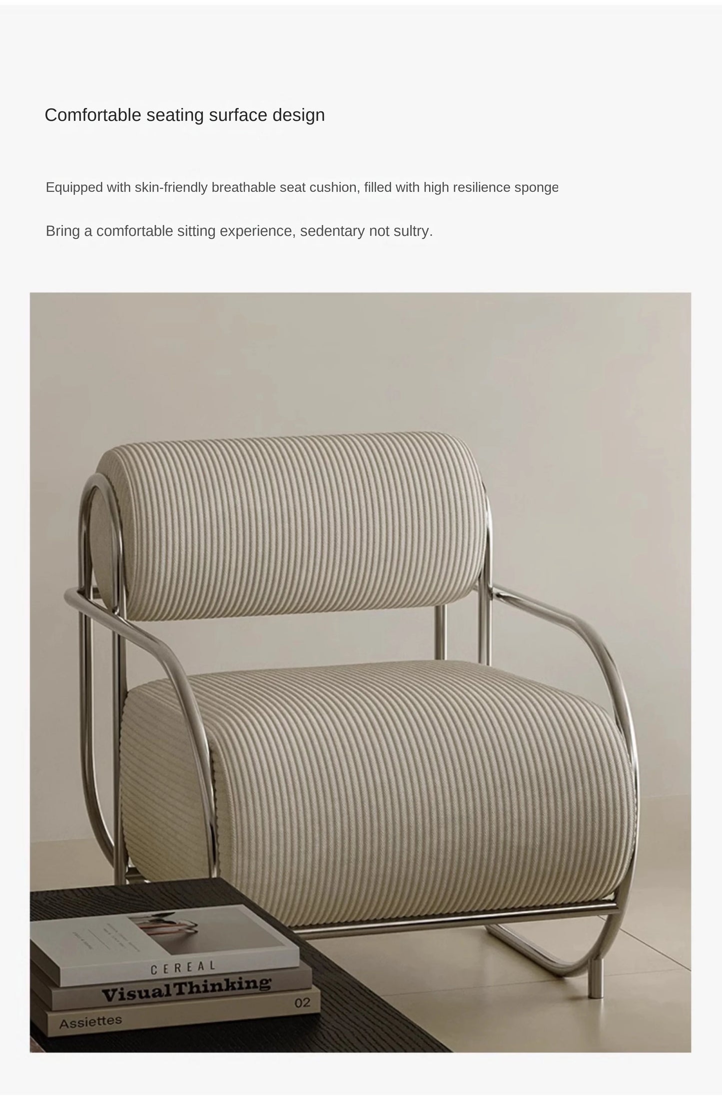Antique Designer Single Sofa Chair Modern Simple Creative Leisure Chair Living Room Balcony Stainless Steel Leisure Chair