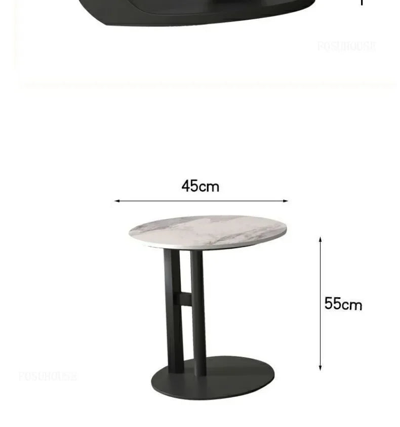 Bright Oval Coffee Tables for Tea Room Italian Rock Slab Easy To Clean Side Table Luxury Tables for Living Room a