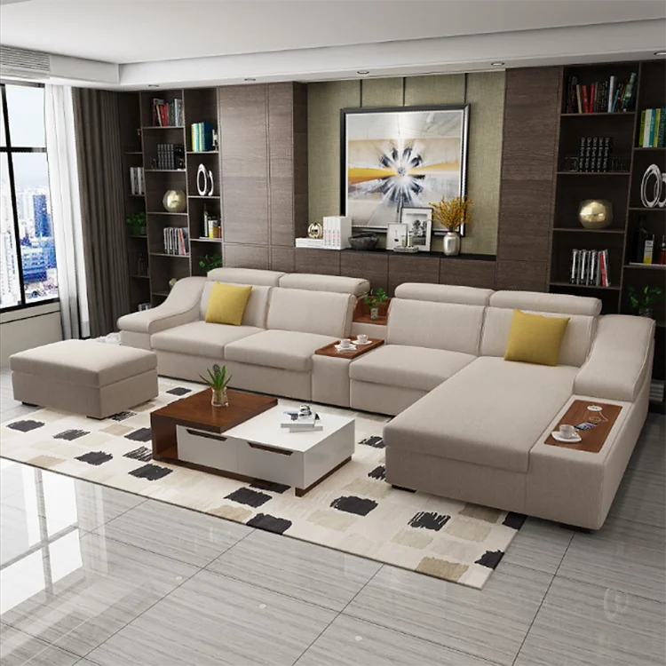Modern Design Stain Resistant Fabric Furniture Sofa Latest Living Room Sofa Set Furniture
