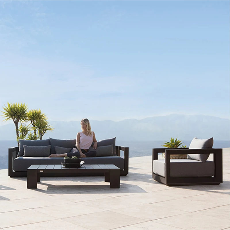 Outdoor Suit Factory Hot Sale Outdoor Aluminum Villa Patio Modern Waterproof Sofa Set