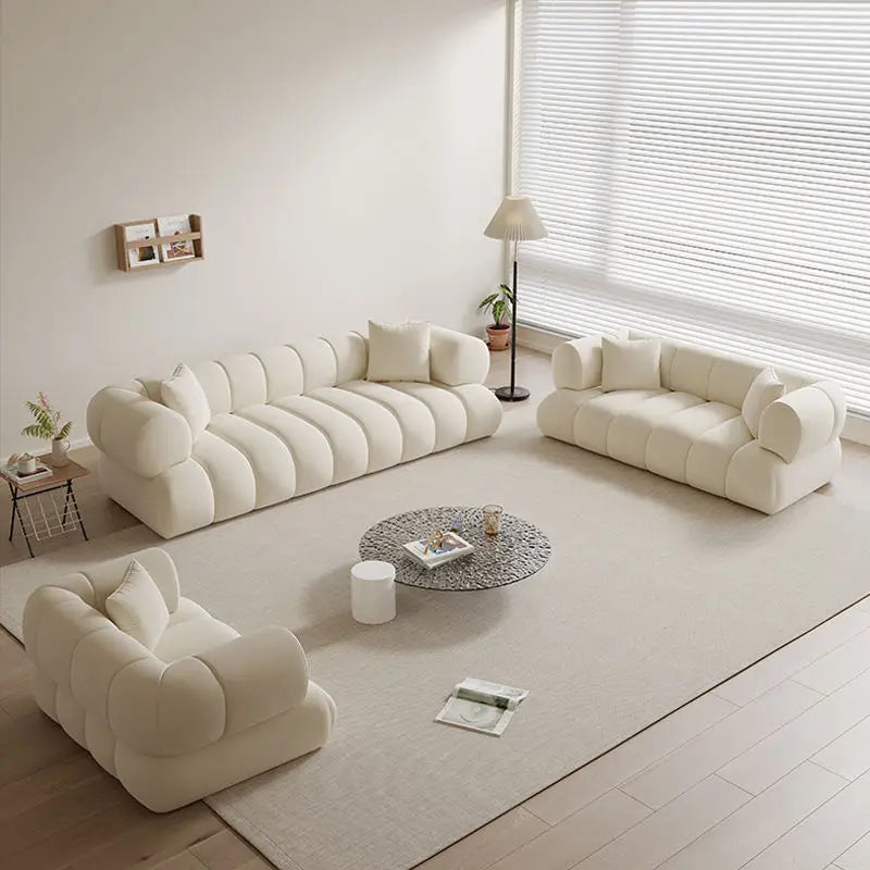 Italian Modern Style Luxury Apartment Hotel Living Room Furniture Sofa Set 3 Seater Sofa White Velvet Modern Sofa Couch