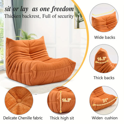 Ergonomic Memory Sponge Bean Bag Chair - Comfortable adult suede lounge chair for reading and gaming, perfect for home decor
