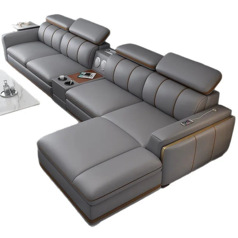 Luxury First-Layer Sofa Classic Light Living Room Size Princess Apartment Straight Row Home Combination