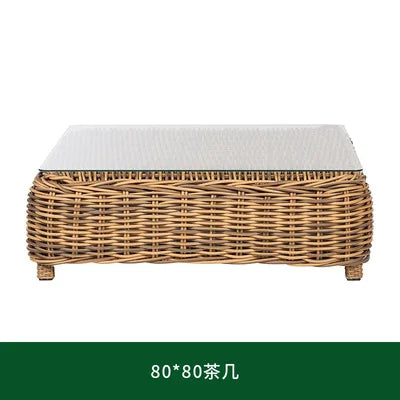 Outdoor rattan sofa  terrace leisure waterproof sunscreen balcony rattan chair outdoor villa garden combination