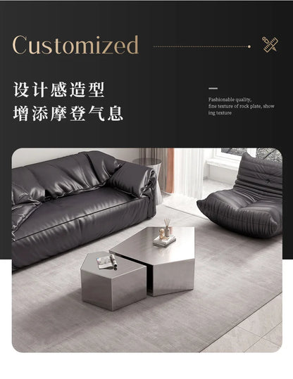 Stainless Steel Coffee Table Light Luxury Modern Simple Coffee Table Fashionable Creative Living Room Furniture Quemo YS40CC