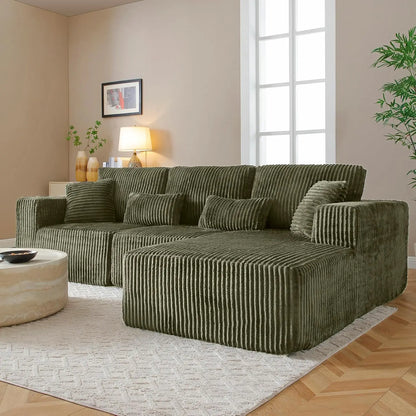 Modular Sectional Sofa Cloud Sectional Couch, 107" Comfy Fluffy L Shaped Dark Grey Couches for Living Room, Deep Seat