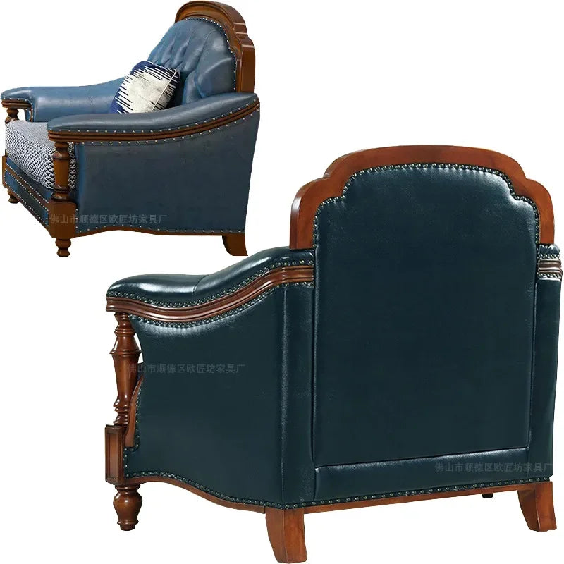 American sofa apartment small apartment living room sofa American solid wood