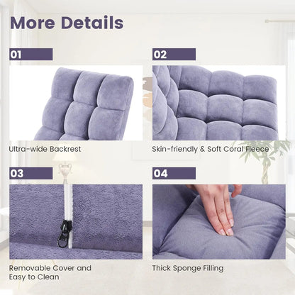 Chair with Back Support, Adjustable Backrest,  Style for Reclining, Gaming