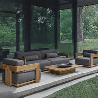 Outdoor Sofa Set Garden Furniture Lounge Furniture Sofa Outdoor Sofa Set Waterproof Aluminum Alloy Solid Wood