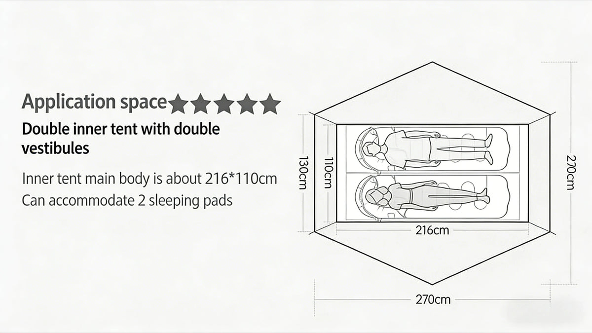 LanShan 2 3F UL GEAR 2 Person 1 Person Outdoor Ultralight Camping Tent 3 Season 4 Season Professional 15D Silnylon Rodless Tent