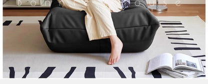 Black caterpillar sofa lazy single leisure chair togo original small apartment balcony living room lying down leather