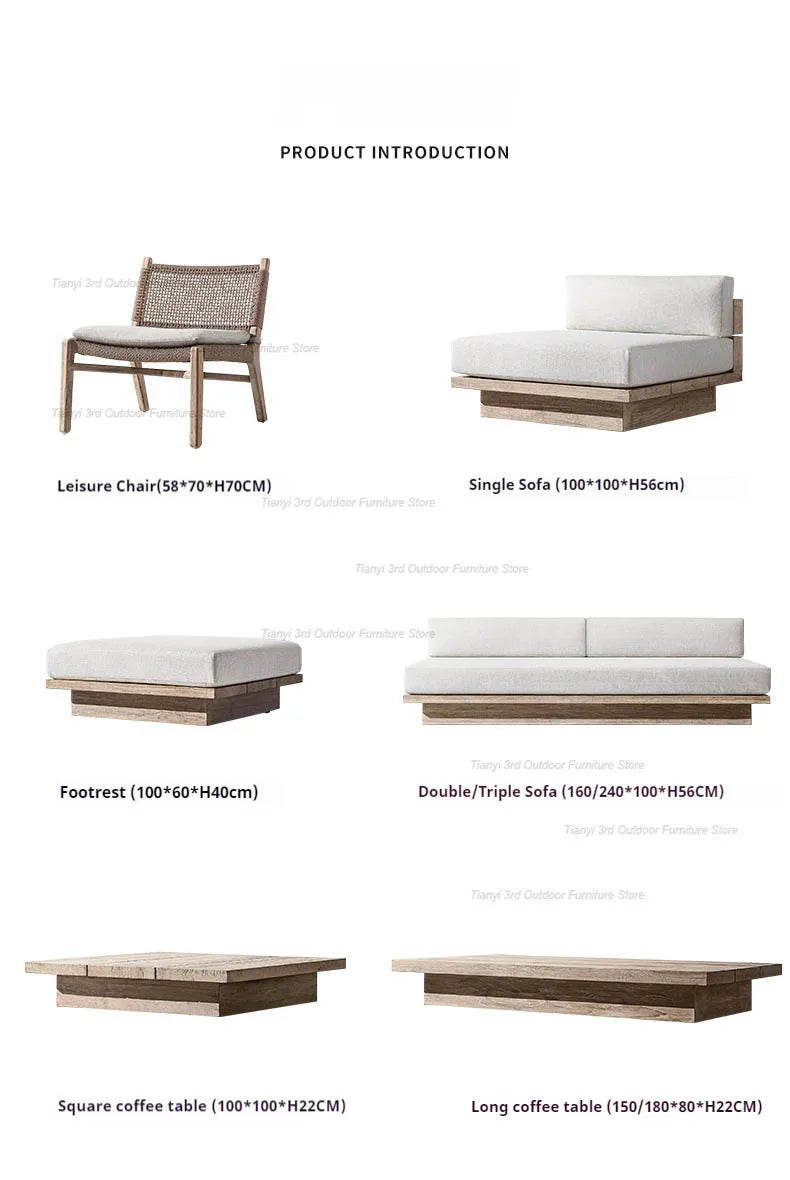 Japanese Style Waterproof and Sunscreen Garden Sofas Simplicity  Designer Modern Garden Sofas Art Outdoor Furniture Divano HBOS