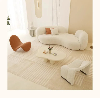 Cream wind sofa, new reception curved sofa in the living room