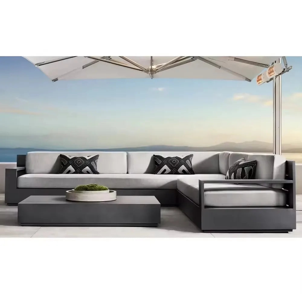 Outdoor Garden Sofa Hotel Aluminum Alloy Sofa Set Outdoor Courtyard Sunscreen Waterproof Furniture