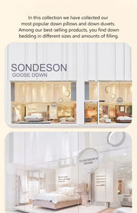 Sondeson Luxury White 100% Goose Down Pillow Down-proof Queen King 100% Cotton Bedding 3D Style