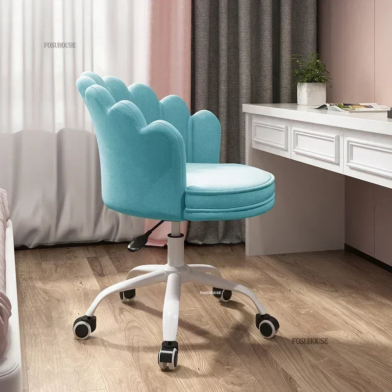 Creative Simple Fabric Petal Office Chairs Household Bedroom Gaming Chairs Lift Backrest Computer Chair for Study Desk Chair WW