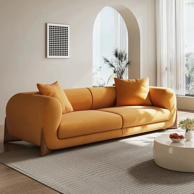 ^Or Nordic Wabi-Sabi Minimalist Living Room Matte Fabric Sofa Multi-Person Free Combination Hotel Lobby Villa Sectional Sofa&*