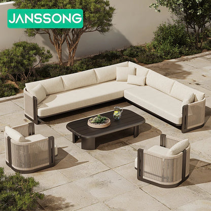 Modern Villa Garden Set Luxury Hotel Rope Outdoor Sofa Set